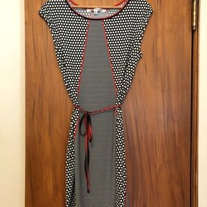 MAX STUDIO black red white polka dot dress